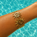 Bracelet jonc soleil doré bohème