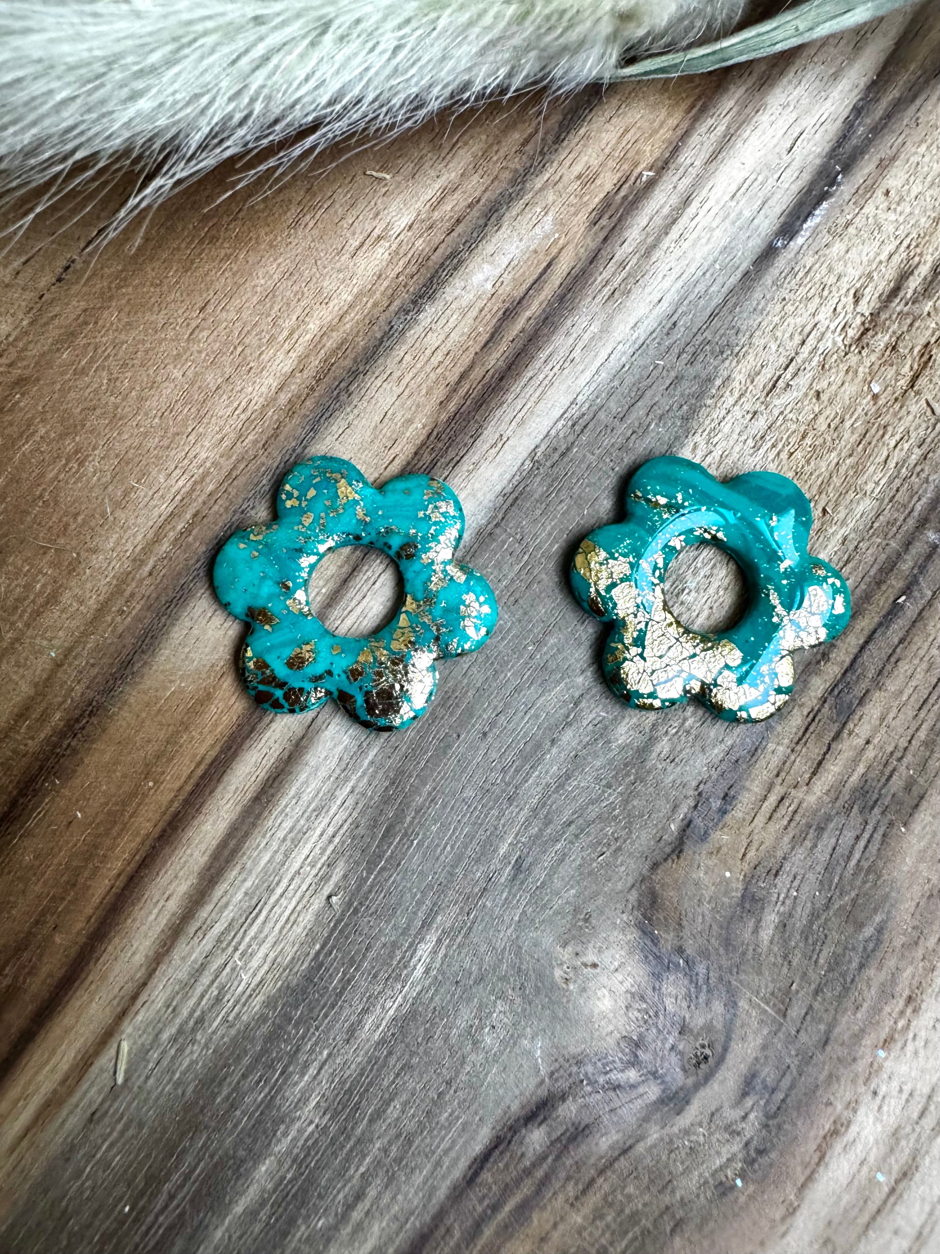 Les "Flora" Turquoise dorée