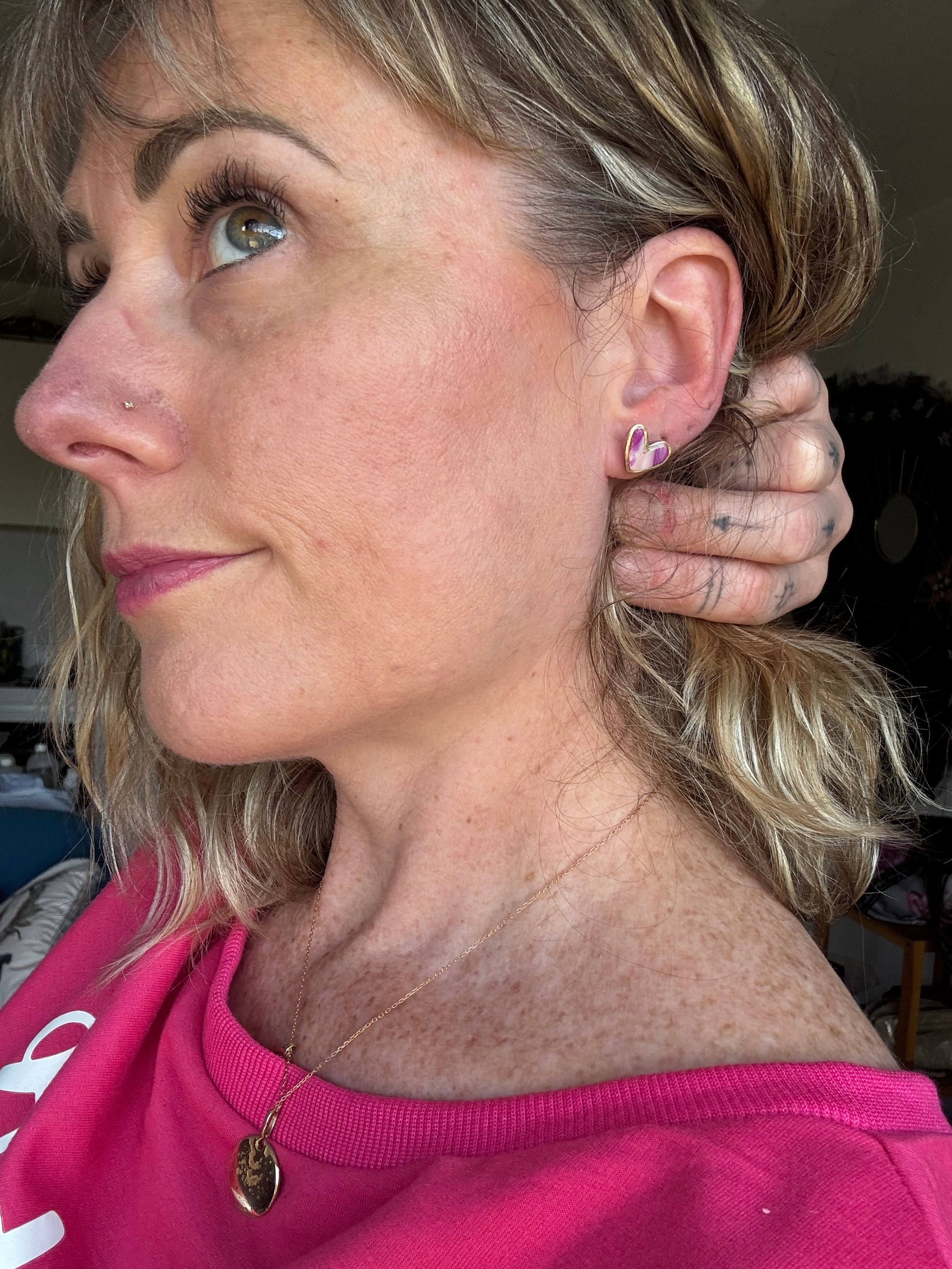 Puce d’oreille cœur or